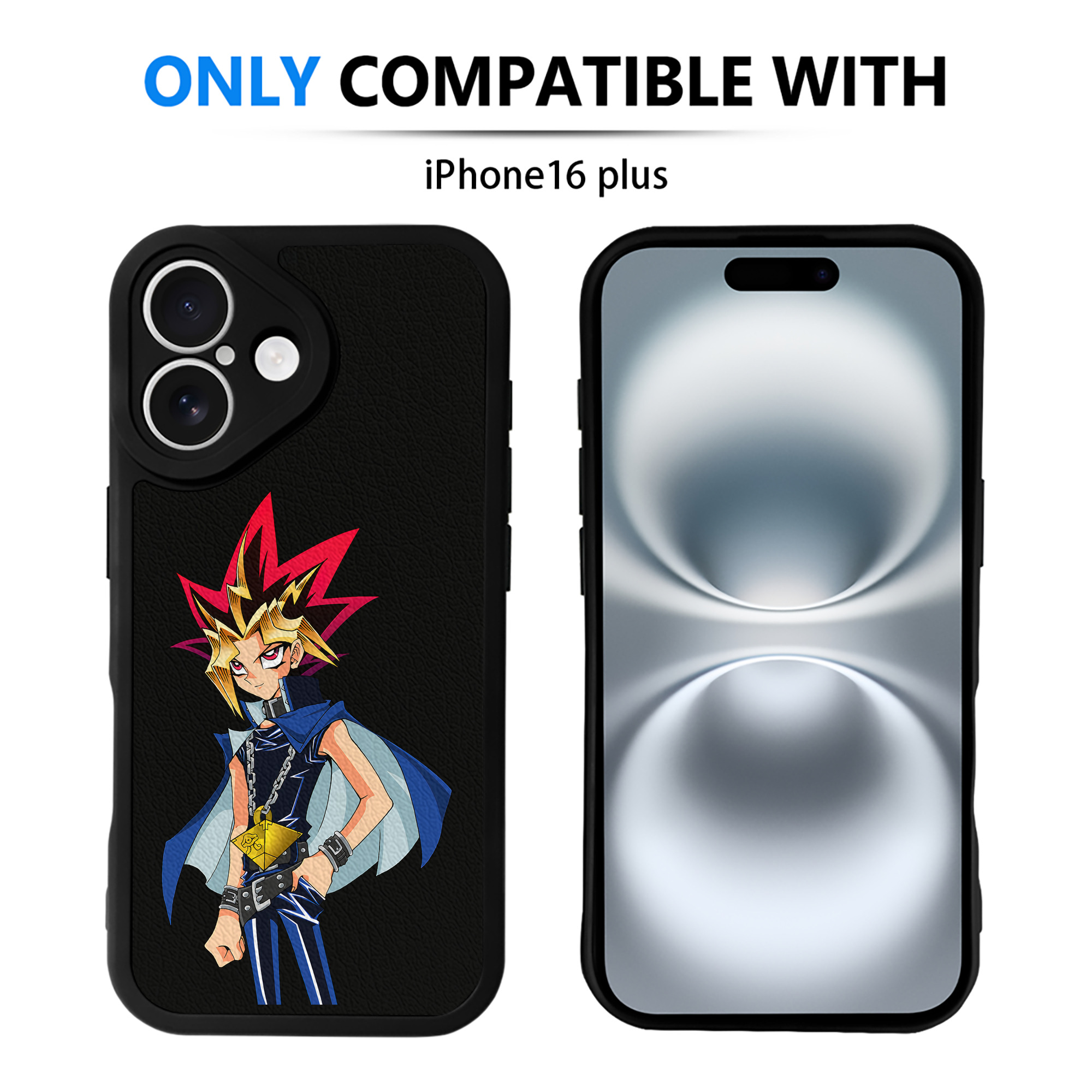 （画像用） 遊☆戯☆王 Yu-Gi-Oh! 【iPhone 16シリーズ対応】シリコンスマホケース（レザー調） 材質：シリコン
